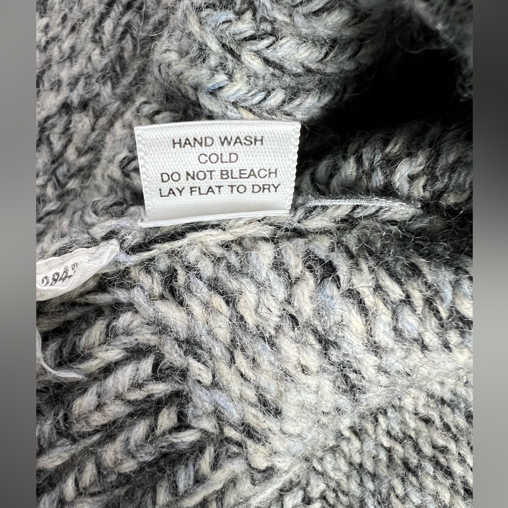 Loft Wool Blend Gray Marble Shawl Collar Cardigan Fall Winter Office - Picture 12 of 12